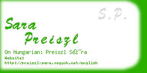 sara preiszl business card